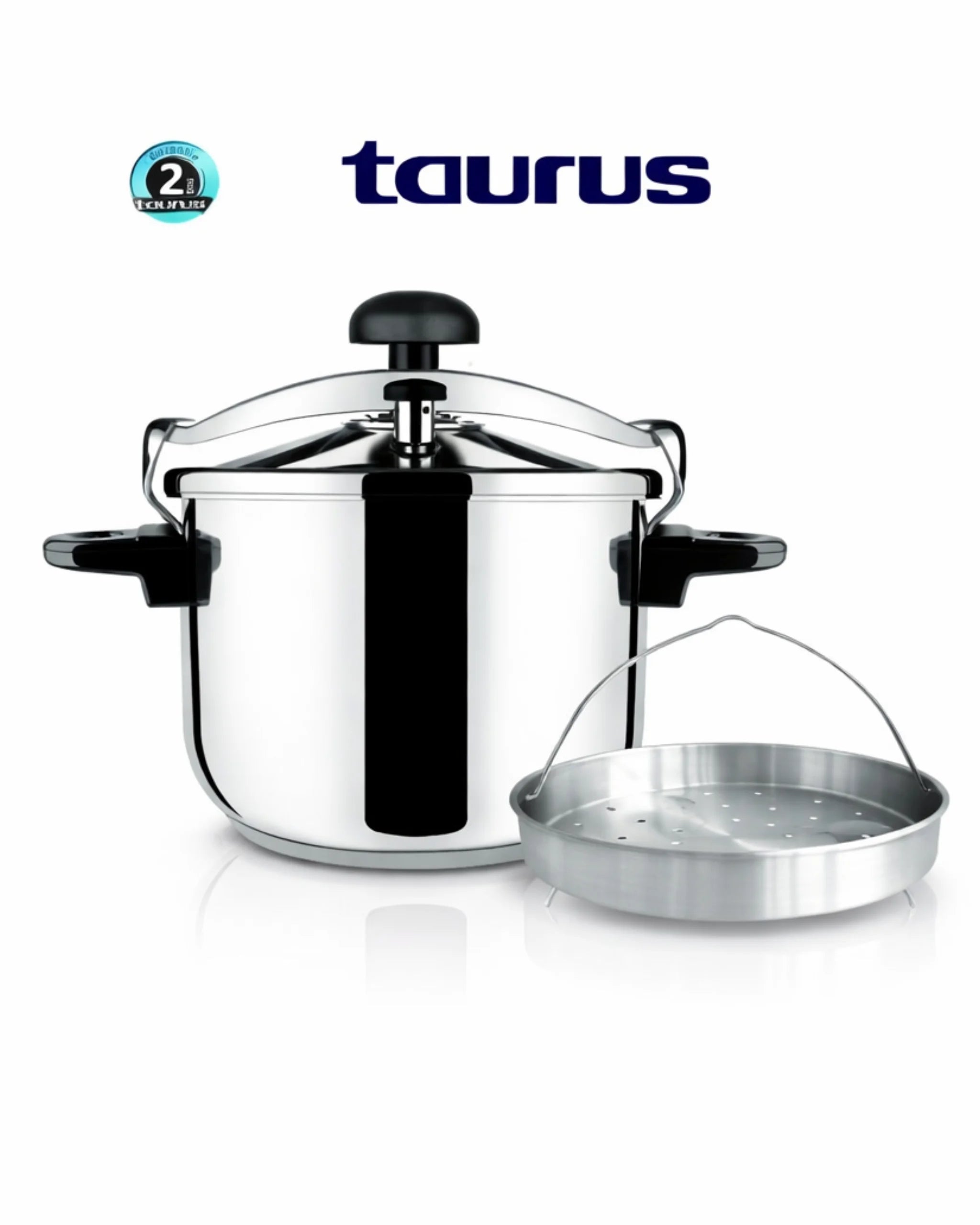 Cocotte-Minute Taurus 6L en Inox avec Panier Vapeur – Sécurité 2 Niveaux