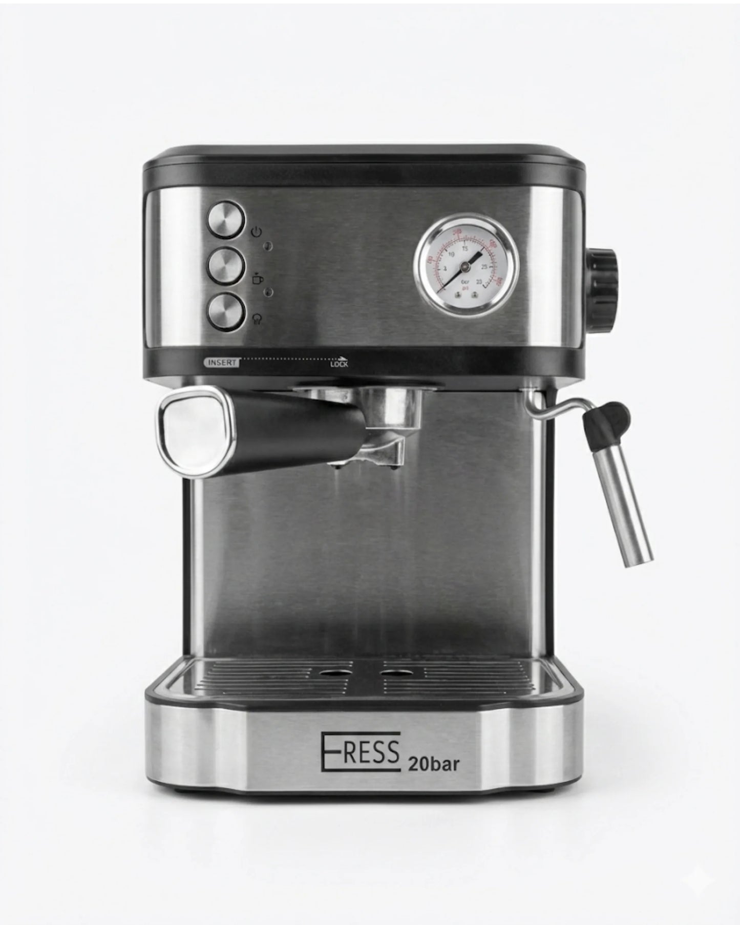 Machine à Café Espresso Inox 20 Bar avec Manomètre & Buse Vapeur – FRESS