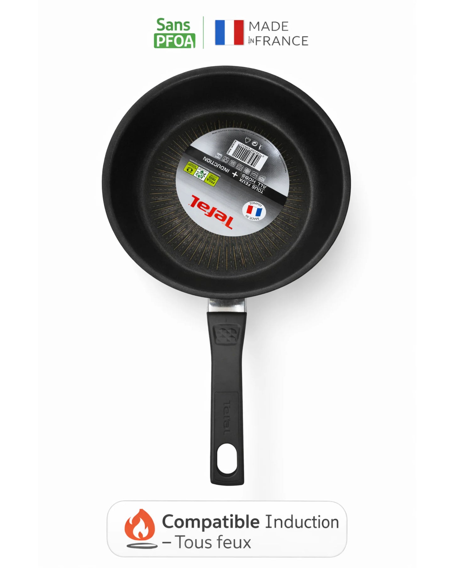 Poêle Tefal Antiadhésive – Sans PFOA – Tous feux -26cm– Made in France MT16