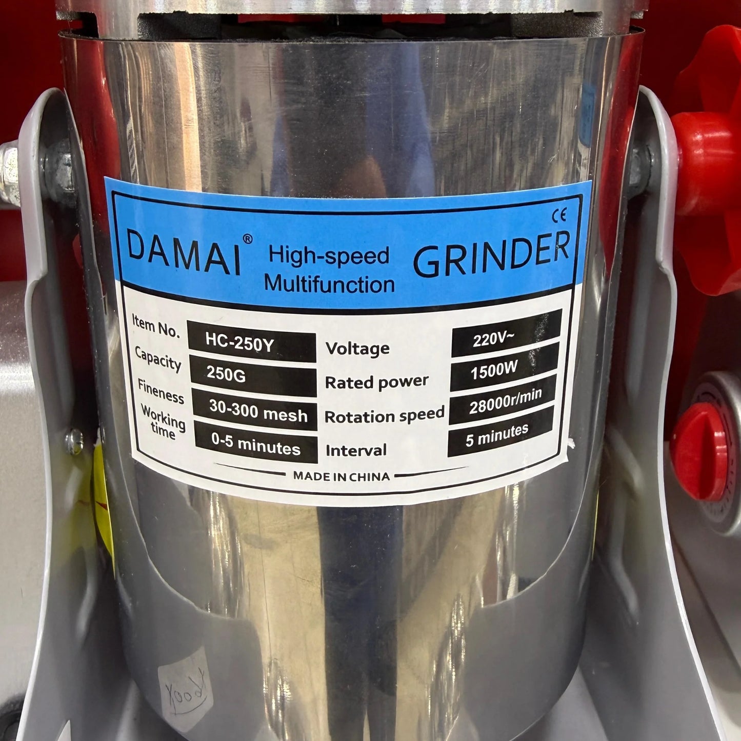 Moulin Électrique Professionnel DAMAI en Inox – 150g a 1000g