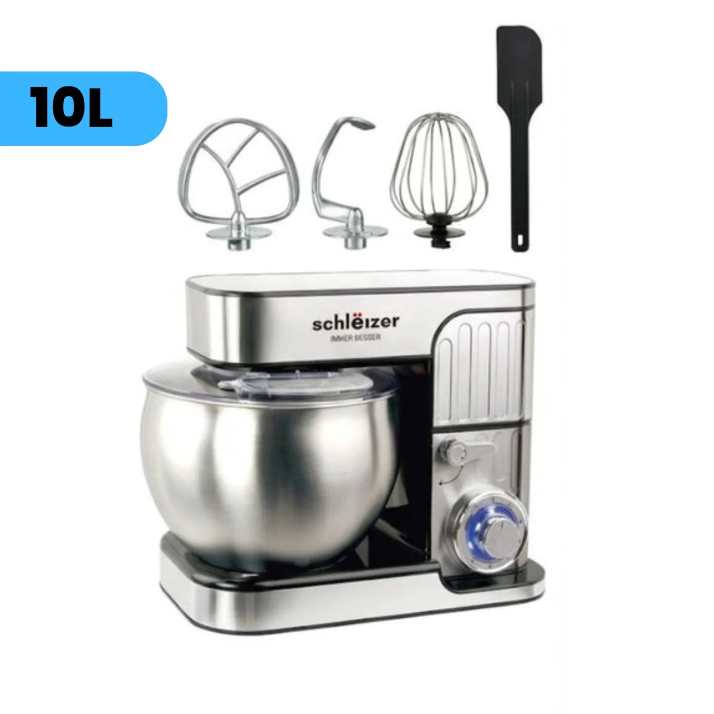 Robot Pâtissier Schleizer 10L Inox 304 – 2000W – Batteur Professionnel