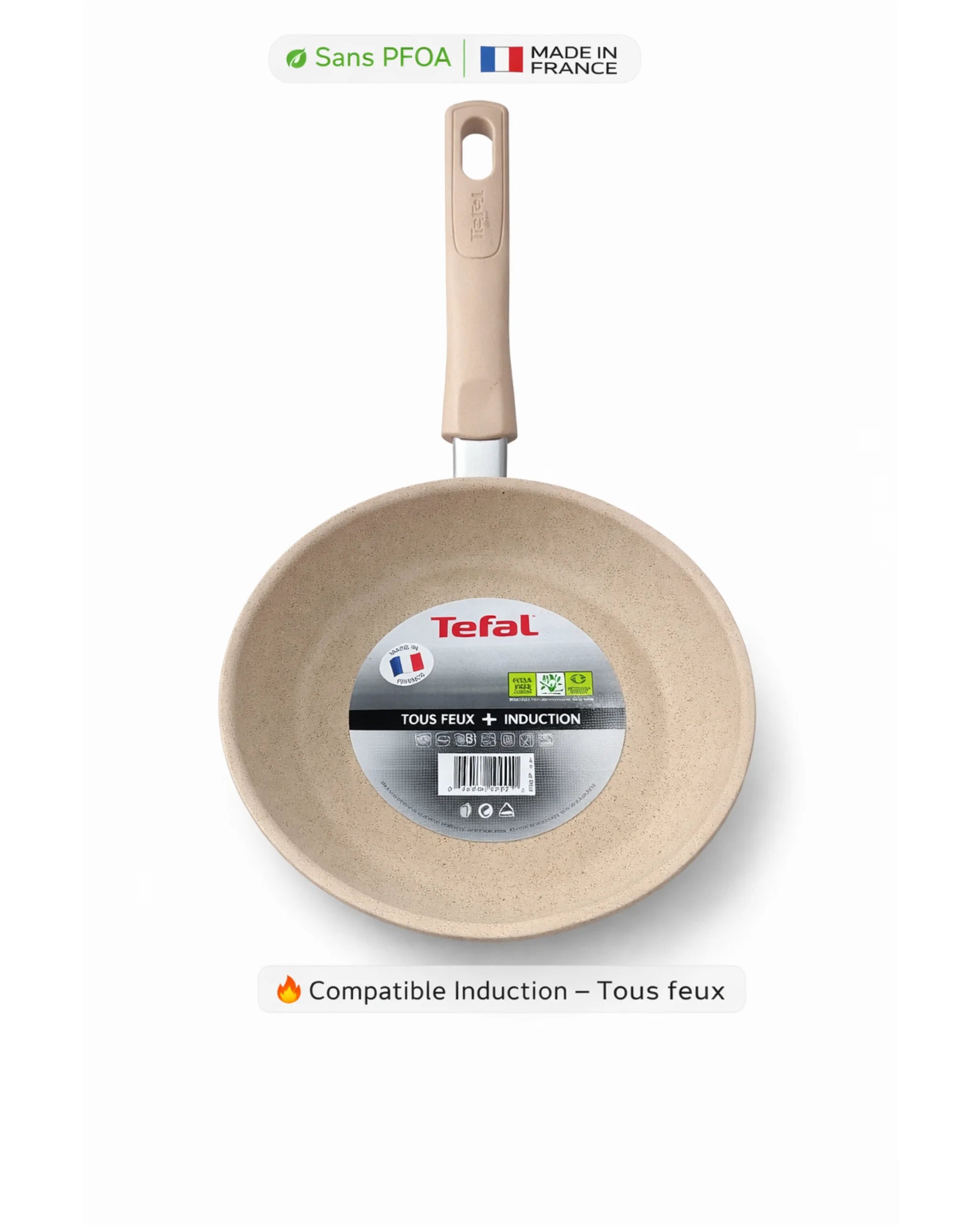 Poêle Tefal Antiadhésive – Sans PFOA – Tous feux –28cm- Made in France MT06