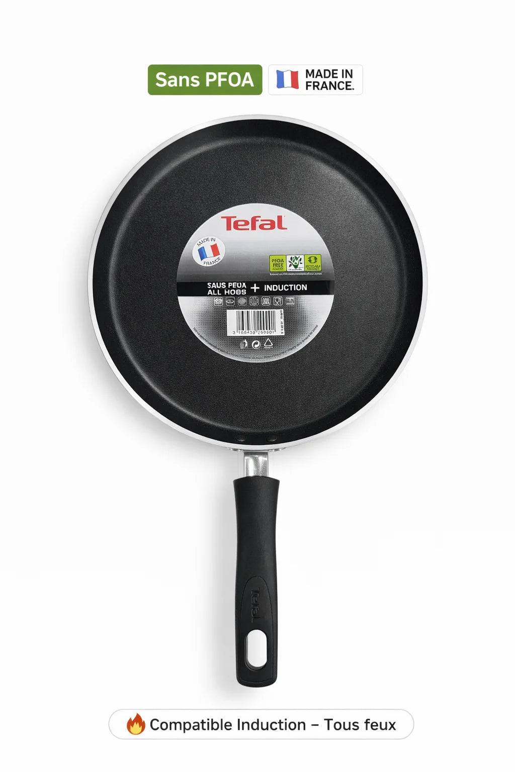 Poêle Tefal Antiadhésive – Sans PFOA – Tous feux -28cm– Made in France MT09