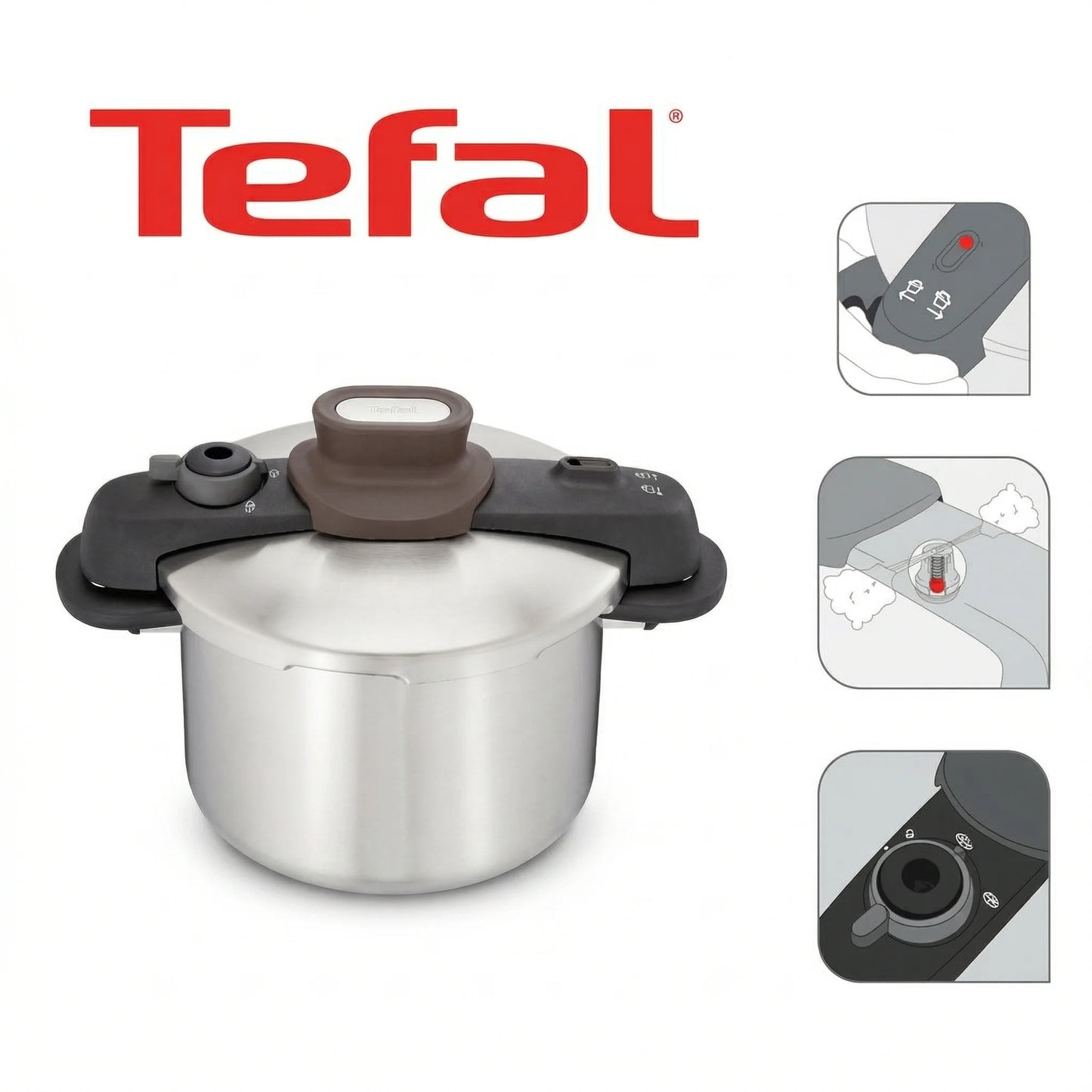 Autocuiseur Tefal Secure Compact 8L Inox | Induction