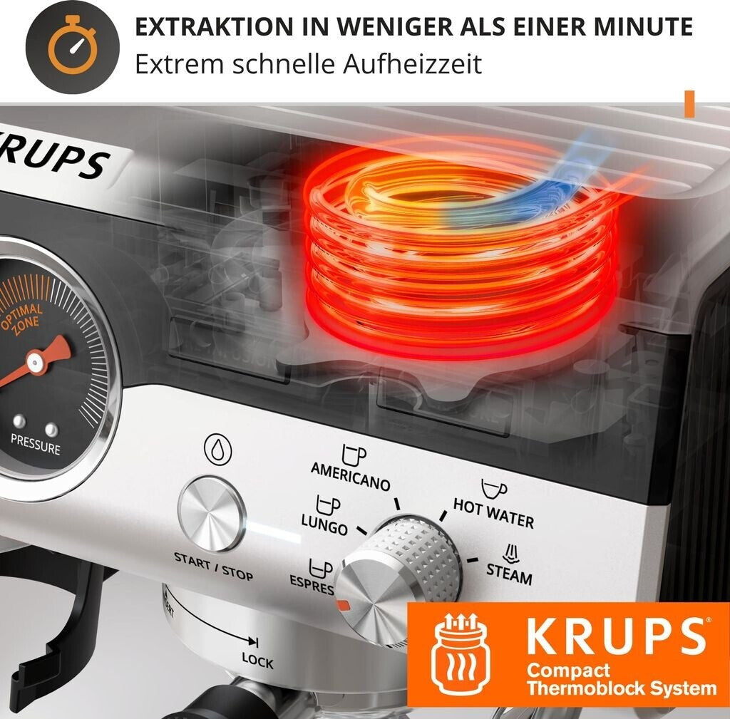ماكينة قهوة اسبريسو KRUPS Precision بقوة 15 بار مع مطحنة مدمجة - 1450 واط
