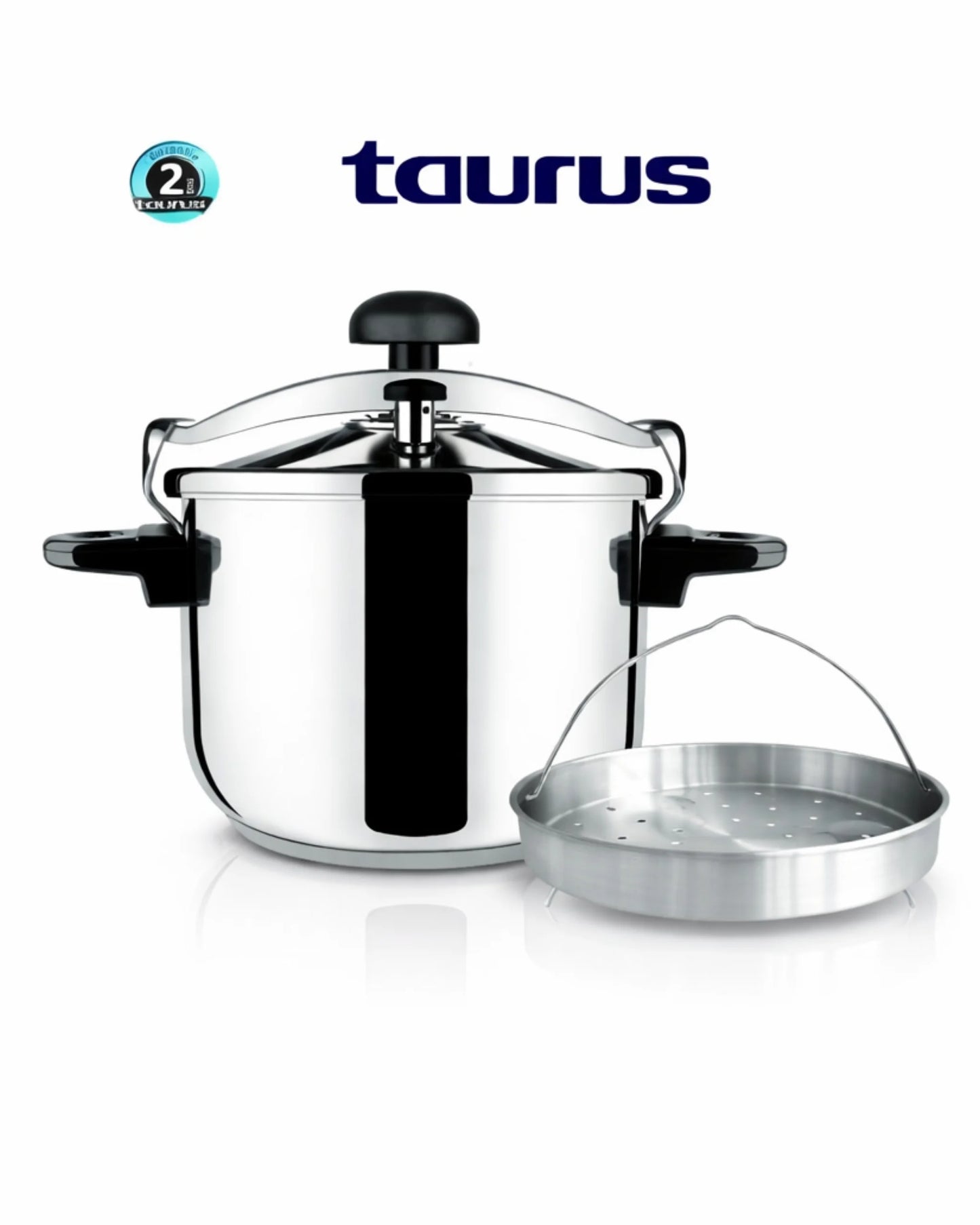 Cocotte-Minute Taurus 6L en Inox avec Panier Vapeur – Sécurité 2 Niveaux