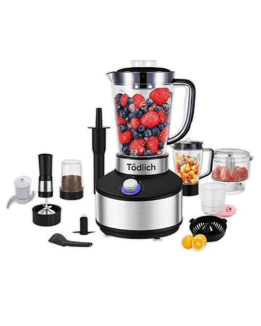 Mixeur Multifonction Tödlich™ 15-en-1 – 1000W, King Size 1.5L – Blender + Hachoir + Moulin
