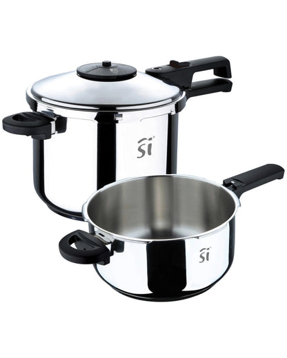 Cocotte-Minute Inox San Ignacio Creta – Set 3 Pièces – 4L & 6L – Tous Feux Induction