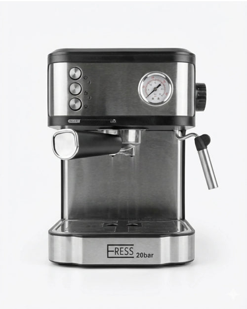 Machine à Café Espresso Inox 20 Bar avec Manomètre & Buse Vapeur – FRESS