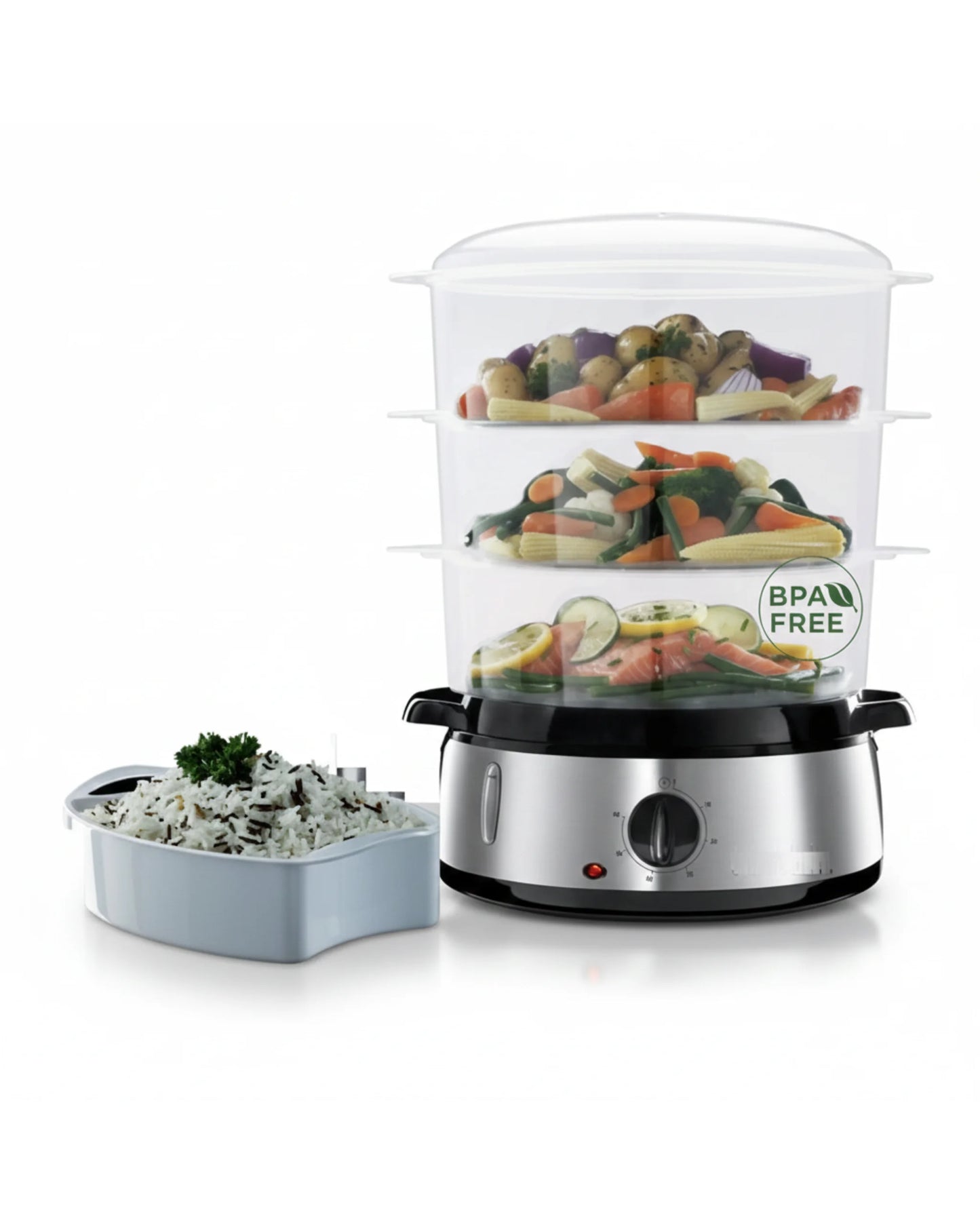Cuiseur Vapeur Kitchen&Lab – 3 Niveaux – Cuisson Saine & Rapide