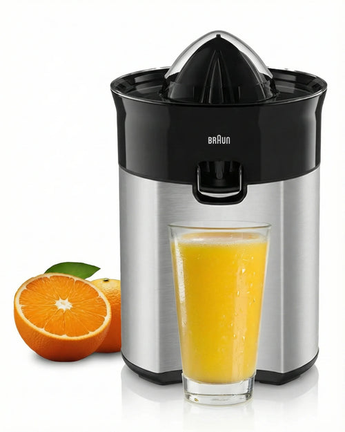 Presse-Agrumes Électrique Braun – Inox – Extraction Rapide – Jus Frais Sans Effort