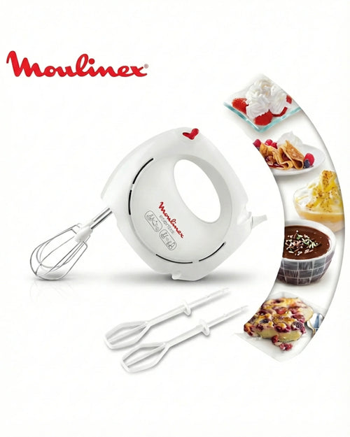 Batteur Électrique Moulinex Easymix – 200W – 2 Vitesses – Accessoires Inclus