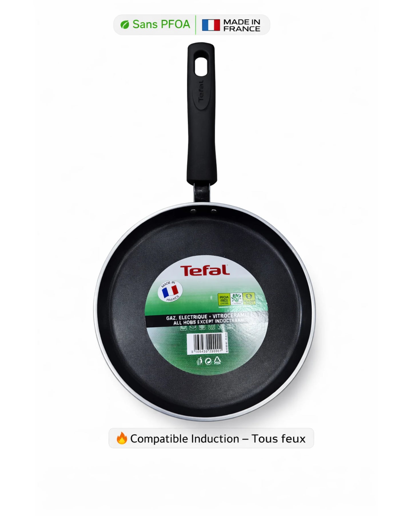 Poêle Tefal Antiadhésive – Sans PFOA – Tous feux -26cm- Made in France MT01