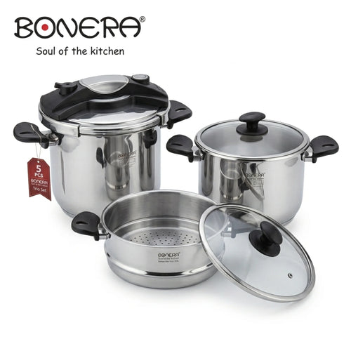 Service de Cuisson BONERA 5 pcs  | Couscoussier 4L + Cocotte 6L