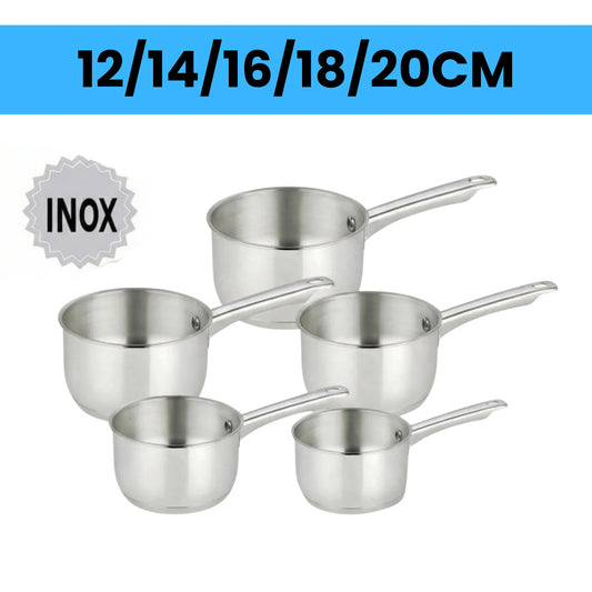 Batterie de Casseroles INOX 5 Pièces AT-SP3 – Tous Feux Induction – 12 à 20 cm – Acier Inoxydable Premium