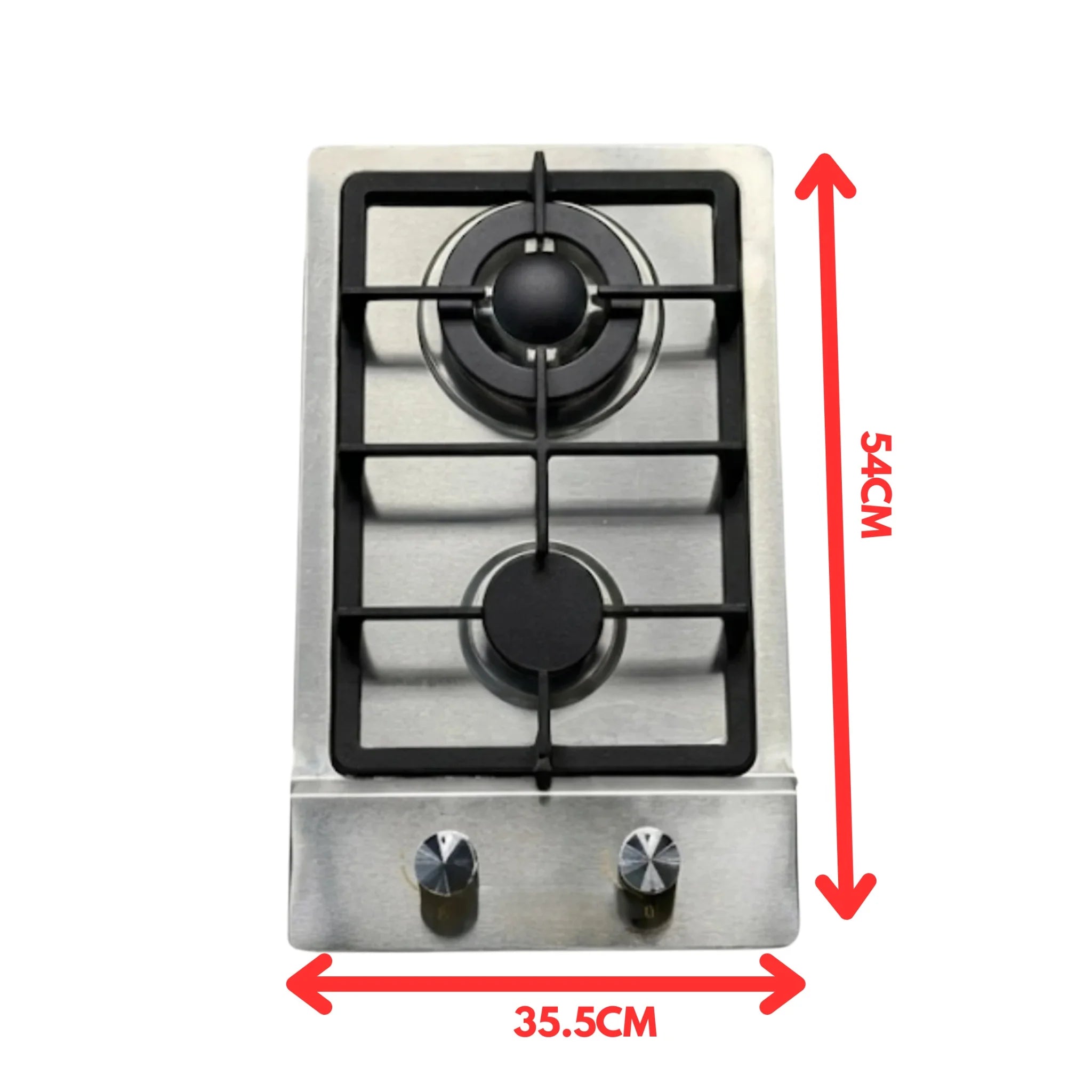 Plaque de Cuisson Gaz Encastrable Schleizer 2 Feux – INOX – Allumage Manuel – Design Compact