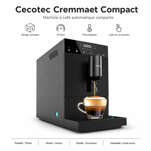 Machine à Café Automatique Cecotec Cremmaet Compact 19 Bars – Thermoblock Haute Performance
