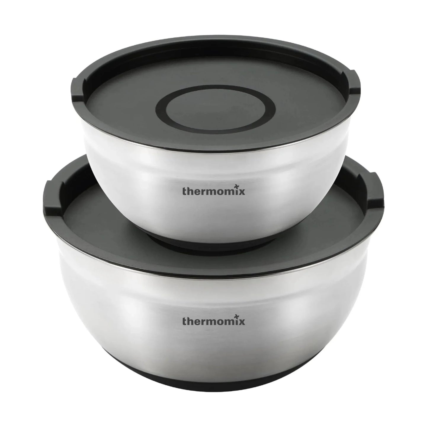 Set de Bols en Acier Inox Masterpro – 20 cm & 24 cm – Avec Couvercles – Antidérapants