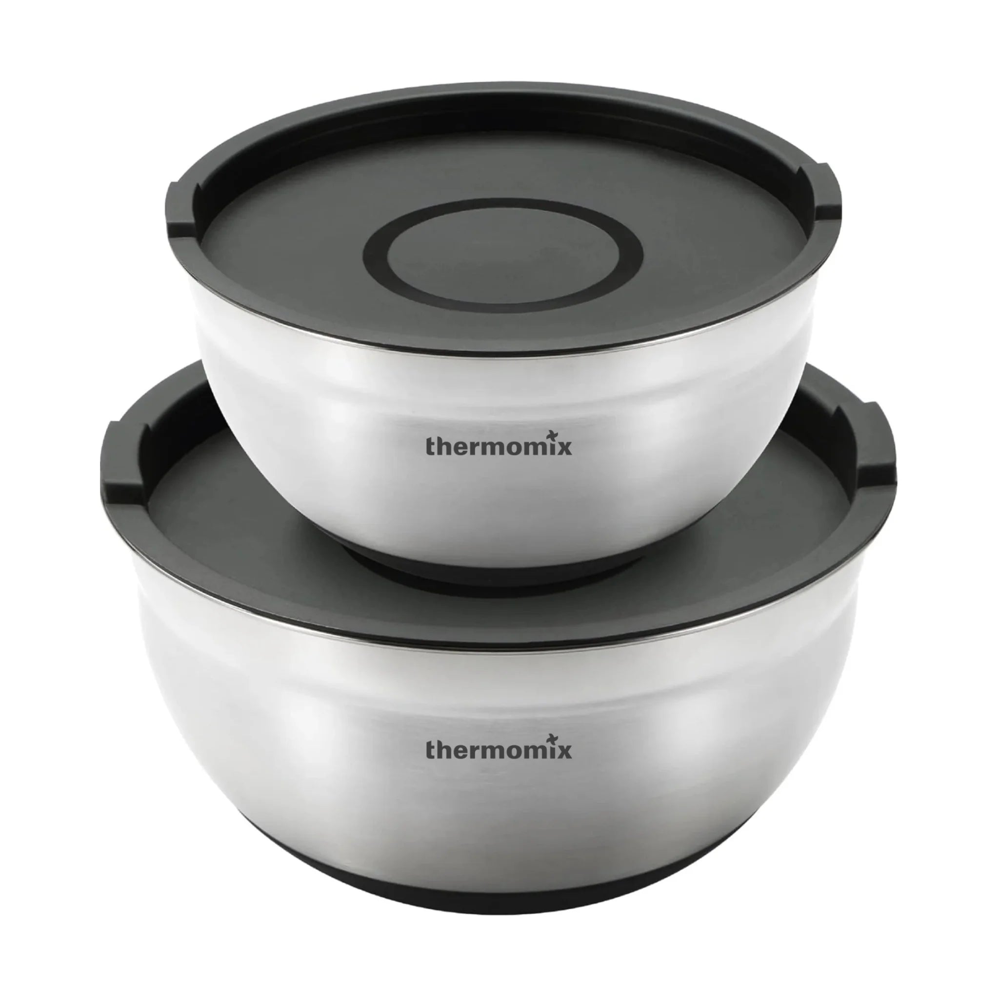 Set de Bols en Acier Inox Masterpro – 20 cm & 24 cm – Avec Couvercles – Antidérapants