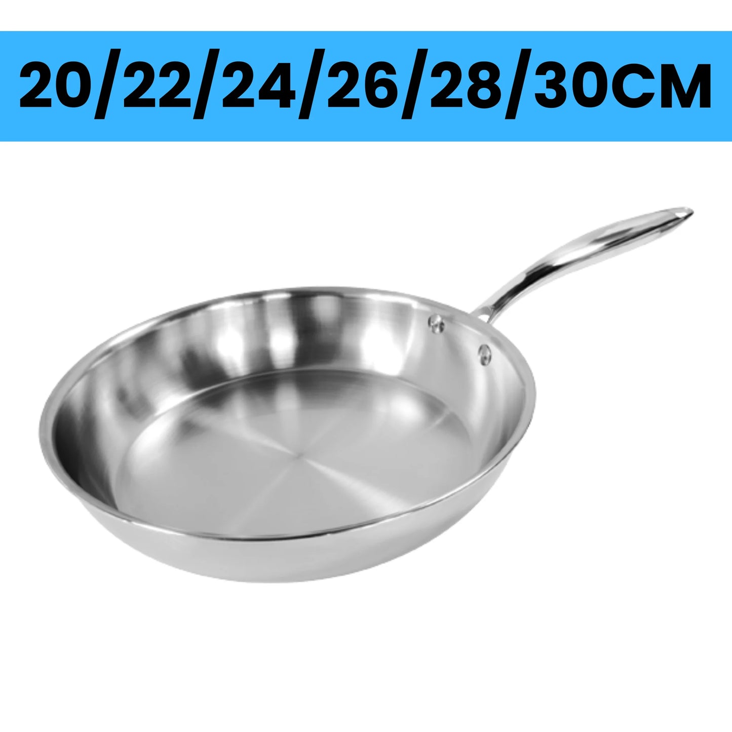 Poêle en Inox 20 à 30 cm | Poêle Cuisine Durable