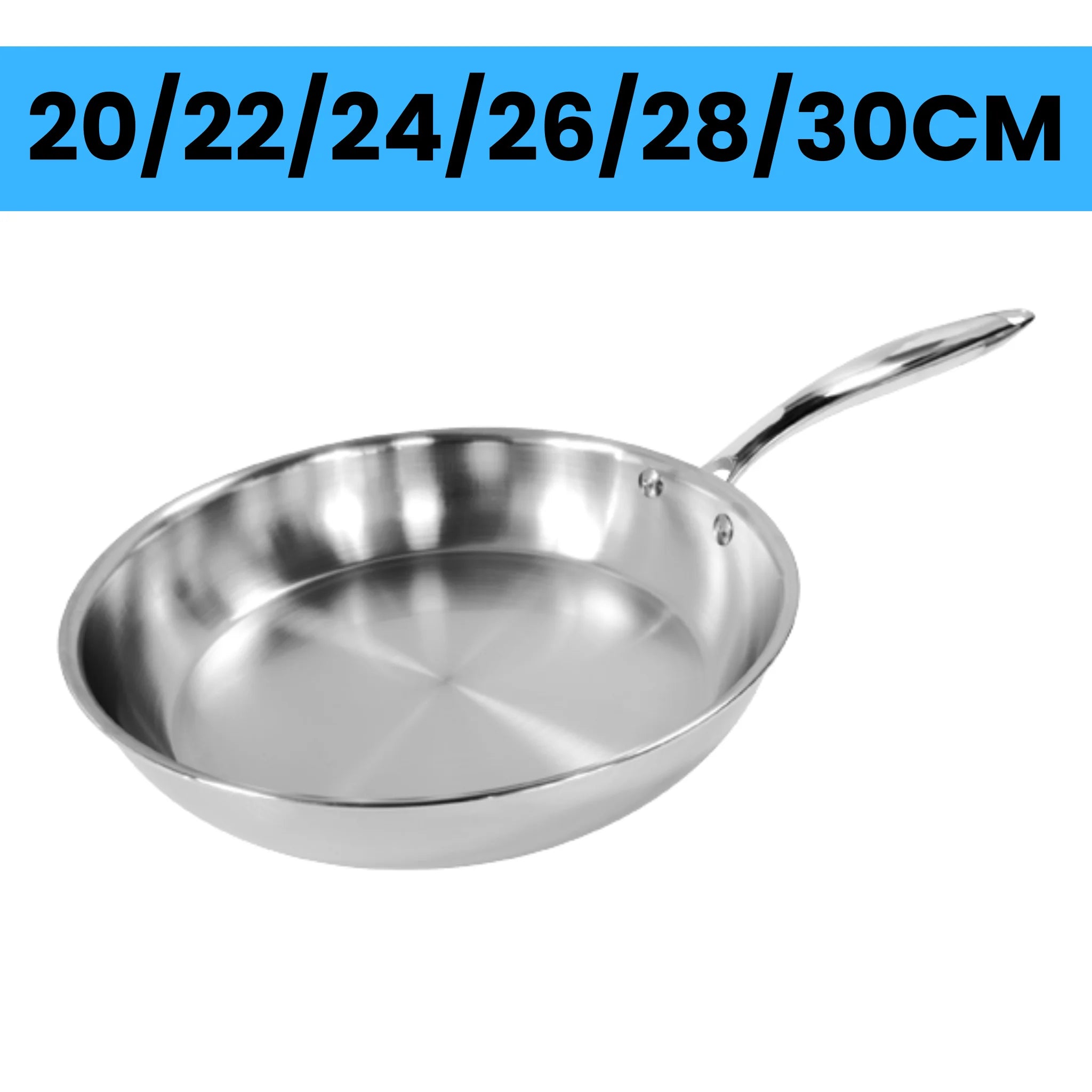 Poêle en Inox 20 à 30 cm | Poêle Cuisine Durable