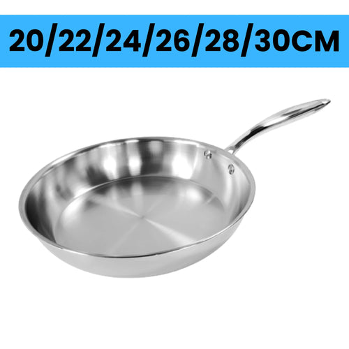 Poêle en Inox 20 à 30 cm | Poêle Cuisine Durable