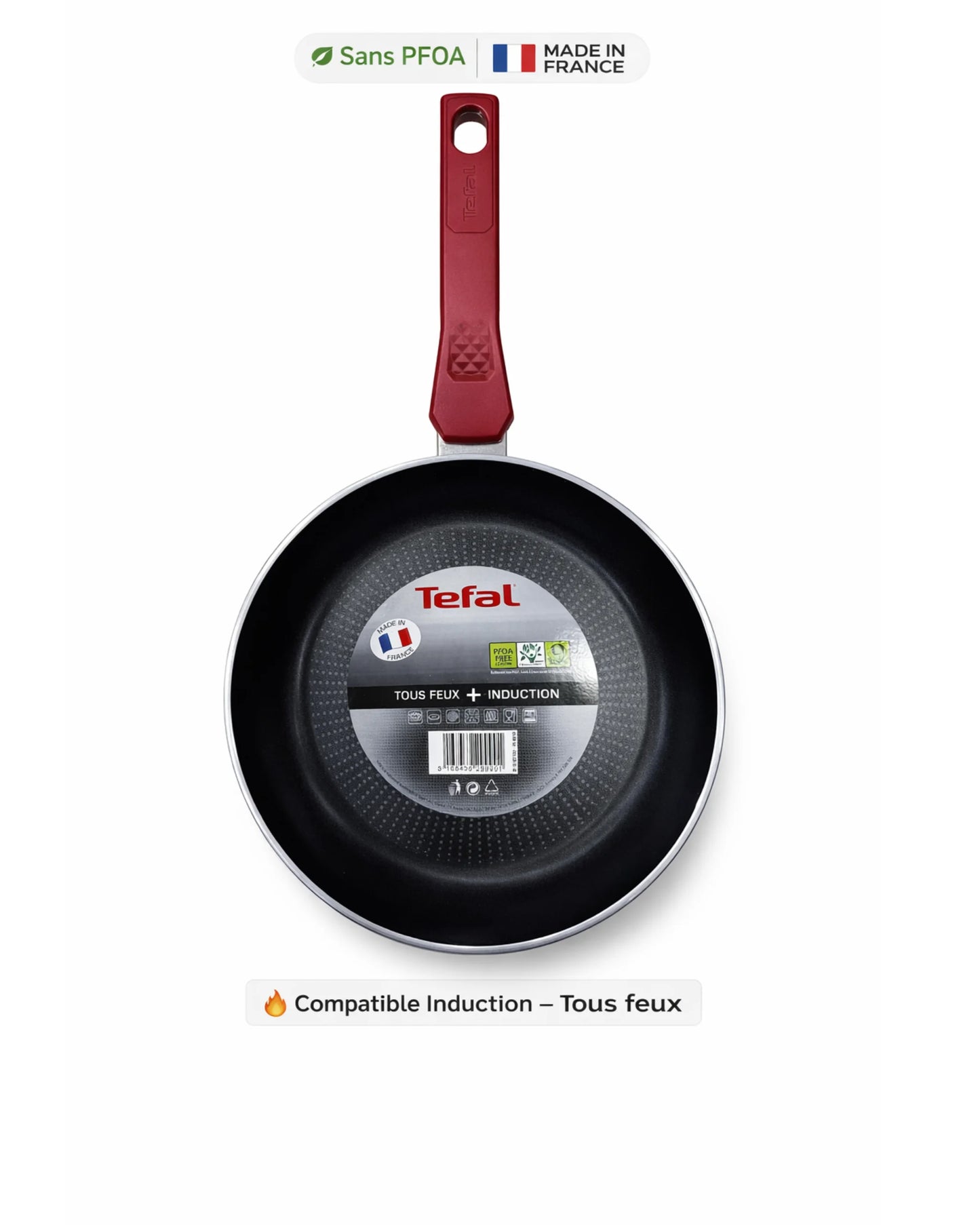 Poêle Tefal Antiadhésive – Sans PFOA – Tous feux –25cm- Made in France MT04