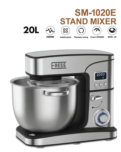 Robot Pâtissier Professionnel 20L – 2500W ERESS SM-1020E | Pétrin, Fouet & Crochet