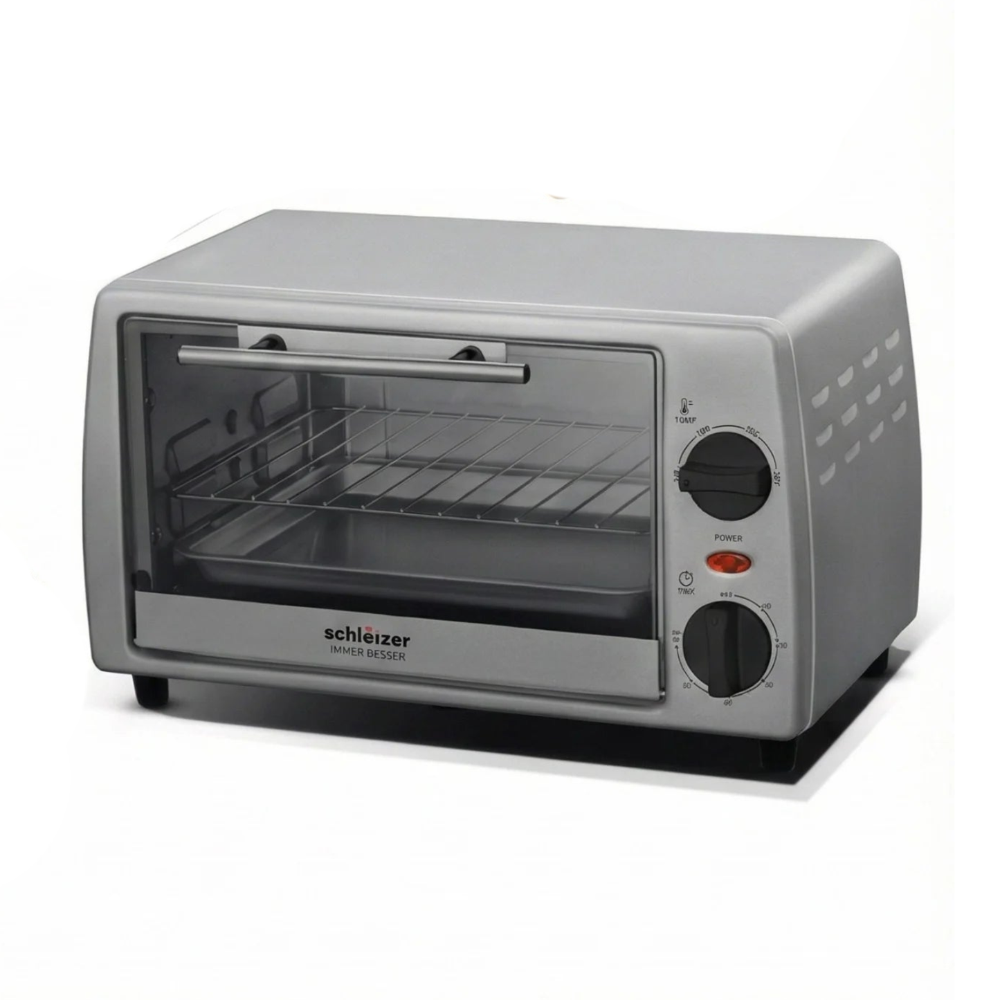 Mini Four Électrique Schleizer 10 Litres – Compact & Pratique – Cuisson Rapide – Disponible en Gris ou Noir