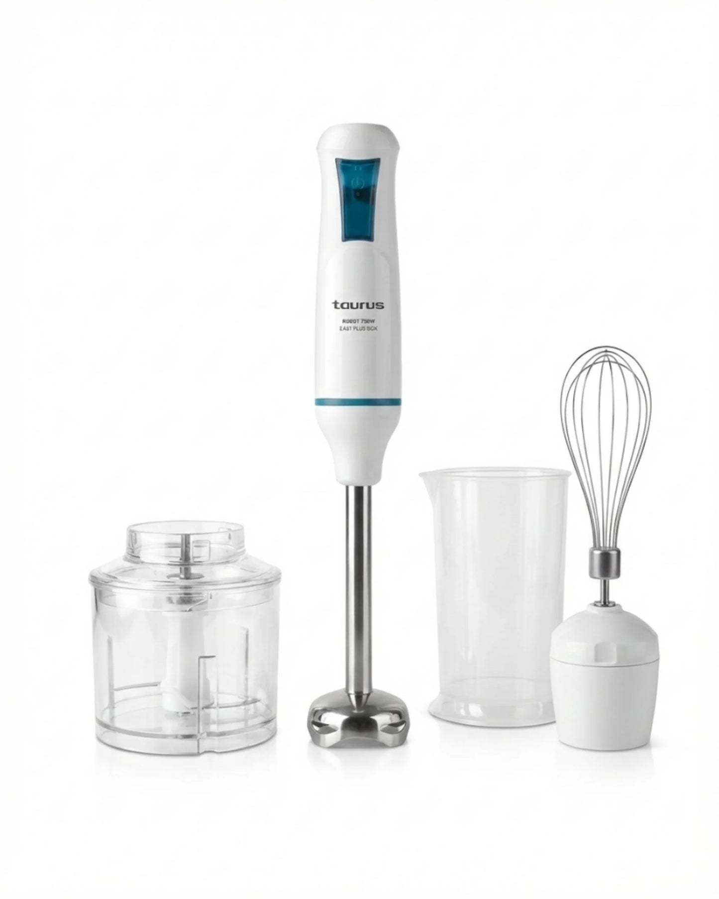 Mixeur Plongeant Taurus 750W avec Accessoires – Pied Inox, Hachoir, Fouet & Gobelet Doseur