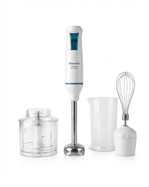Mixeur Plongeant Taurus 750W avec Accessoires – Pied Inox, Hachoir, Fouet & Gobelet Doseur