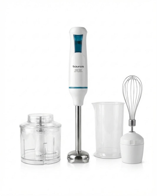 Mixeur Plongeant Taurus 750W avec Accessoires – Pied Inox, Hachoir, Fouet & Gobelet Doseur