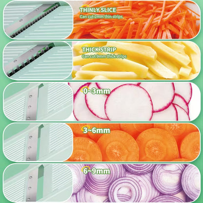 Mandoline de Cuisine Réglable – Coupe Julienne & Tranches – Lame Inox – Sécurité Intégrée
