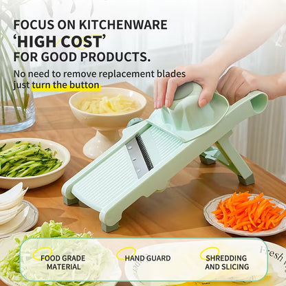 Mandoline de Cuisine Réglable – Coupe Julienne & Tranches – Lame Inox – Sécurité Intégrée