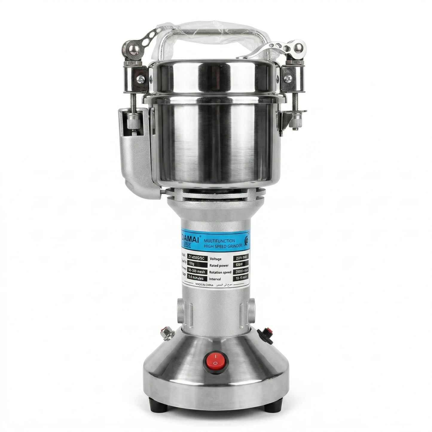 Moulin Électrique DAMAI en Inox Sécurité | 150g à 1000g