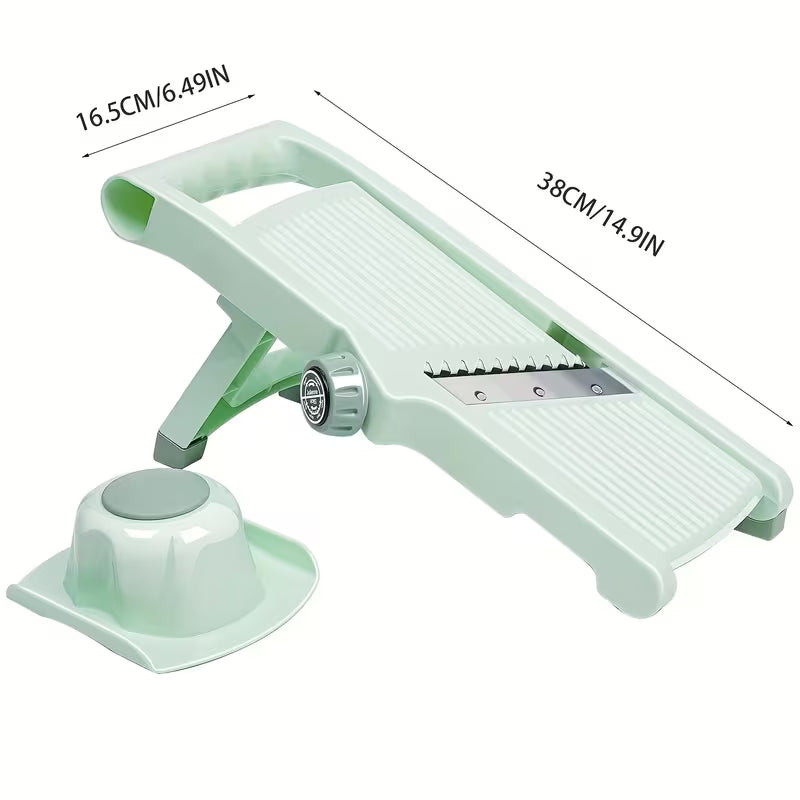 Mandoline de Cuisine Réglable – Coupe Julienne & Tranches – Lame Inox – Sécurité Intégrée