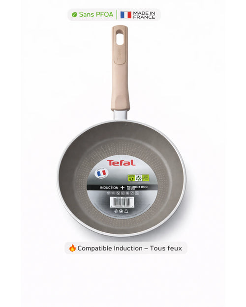 Poêle Tefal Antiadhésive – Sans PFOA – Tous feux –25cm- Made in France MT08