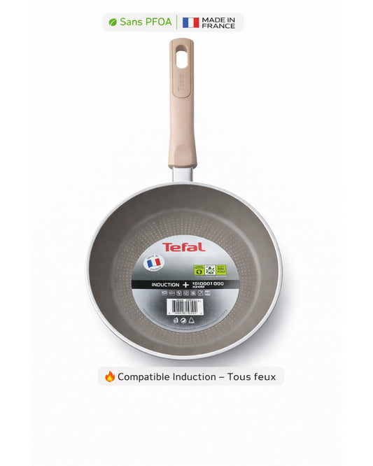 Poêle Tefal Antiadhésive – Sans PFOA – Tous feux –25cm- Made in France MT08