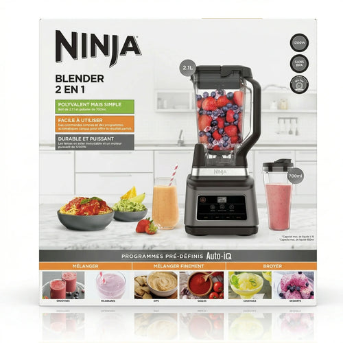 Blender Ninja 2 en 1 1200W | Bol 2,1L et Gobelet 700 ml