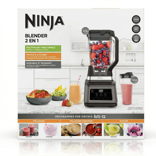 Blender Ninja 2 en 1 1200W | Bol 2,1L et Gobelet 700 ml
