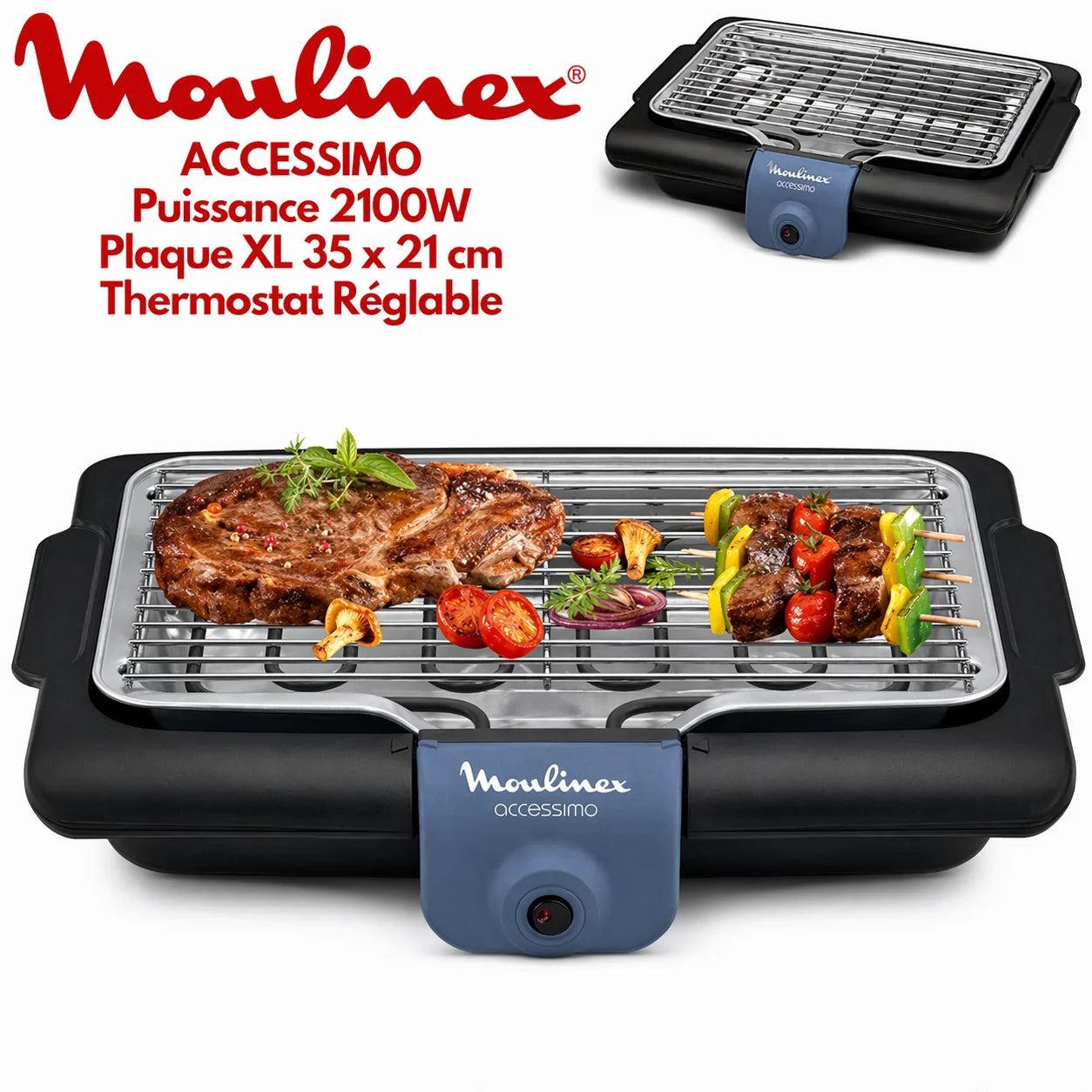 Grill Électrique Moulinex Accessimo 2100W