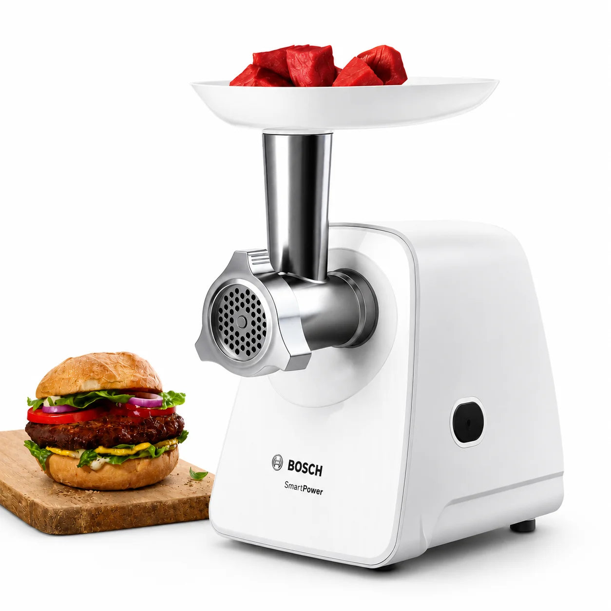 Hachoir à Viande Électrique BOSCH SmartPower 1500W – Machine à Hacher Haute Performance 1.7kg/min
