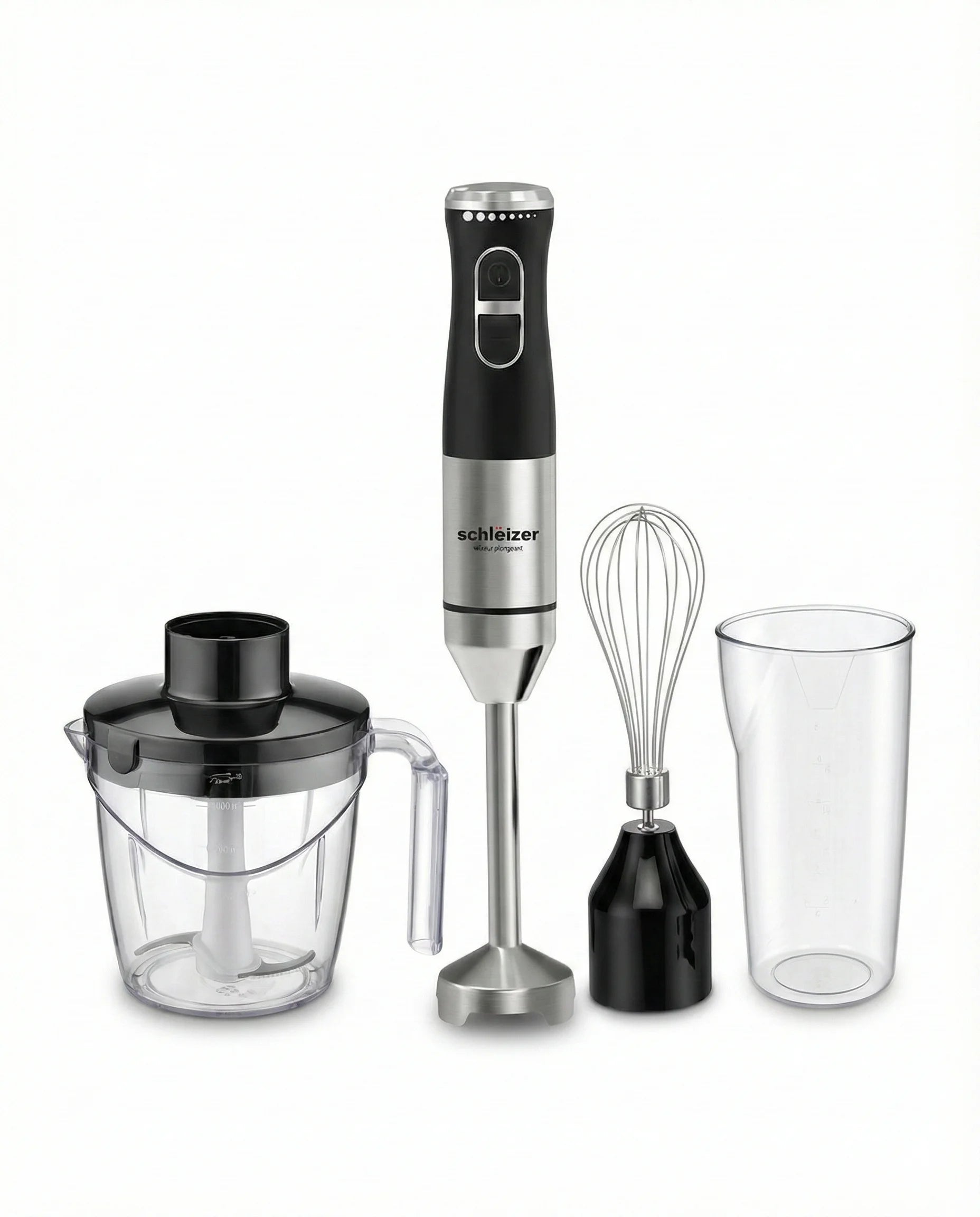 Mixeur Plongeant Schleizer 4-en-1 – 700W | Turbo | 2 Vitesses – Garantie 1 An