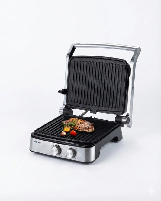 Grill Électrique HIBCO 2000W – Ouverture 180° & Chauffage Rapide