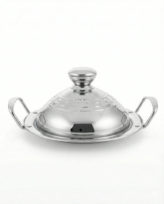 Tajine en Inox Durable – Plusieurs Tailles 27-30-34 cm – Cuisine Marocaine Moderne