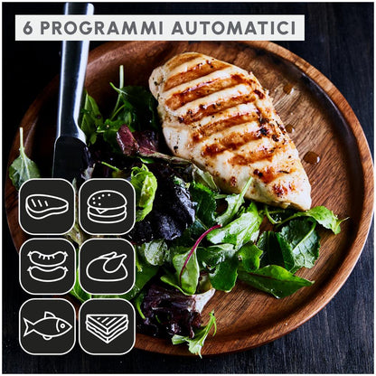 Moulinex OptiGrill+ – Grill Intelligent Électrique avec Cuisson Automatique de Viande