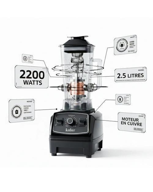 Blender Professionnel Kalor Safe Kitchen – Moteur Puissant – Vitesses Réglables – Usage Intensif