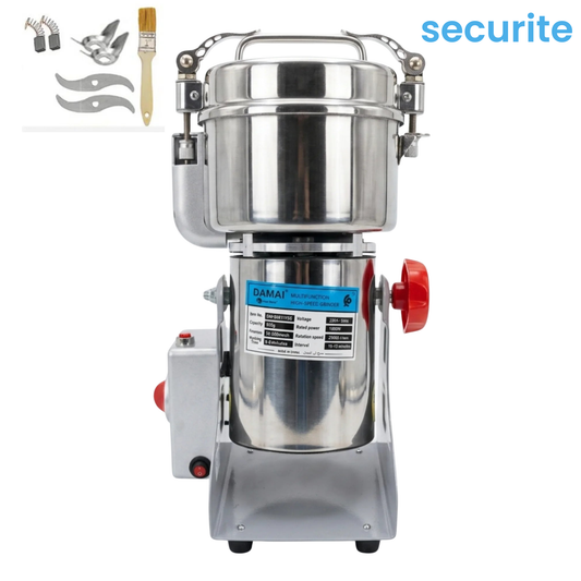 Moulin Électrique DAMAI en Inox Sécurité | 150g à 1000g